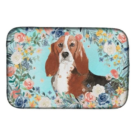Carolines Treasures Carolines Treasures CK3437DDM Basset Hound Dish Drying Mat CK3437DDM